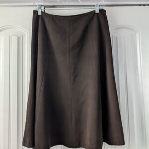 Rafaella Chocolate Brown Midi A-Line Skirt